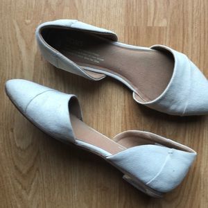 Toms canvas and suede ivory flat